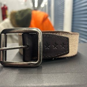 Brand new tan leather John Varvatos belt. Size 38.